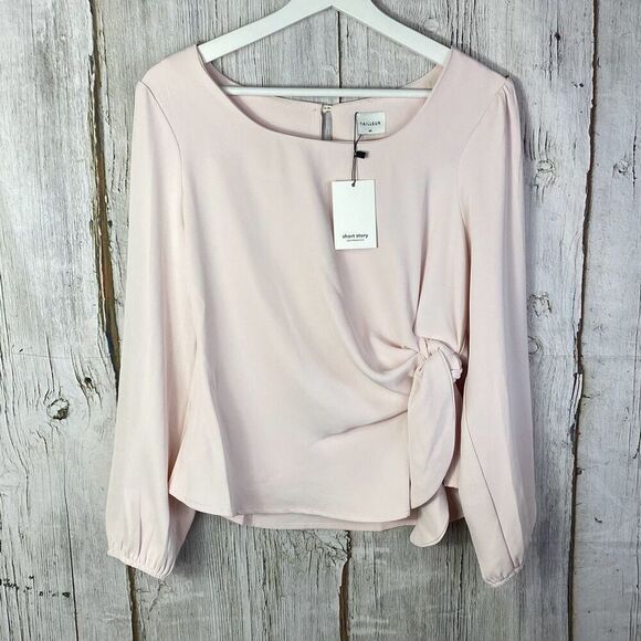 Boutique Peplum Wrap Top Pale Pink Size MP NWT  48 - Picture 1 of 10